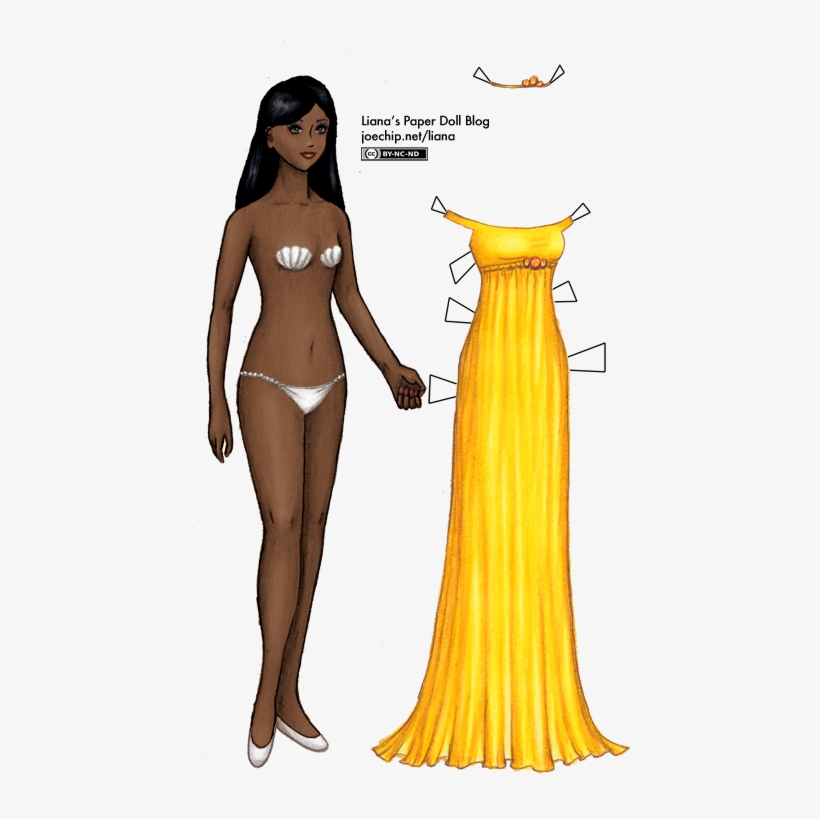 Click For Larger Version Without Gown - Black Paper Doll, transparent png download