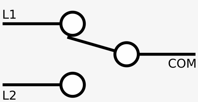 File - Spdt-switch - Svg - Símbol D Un Commutador, transparent png download