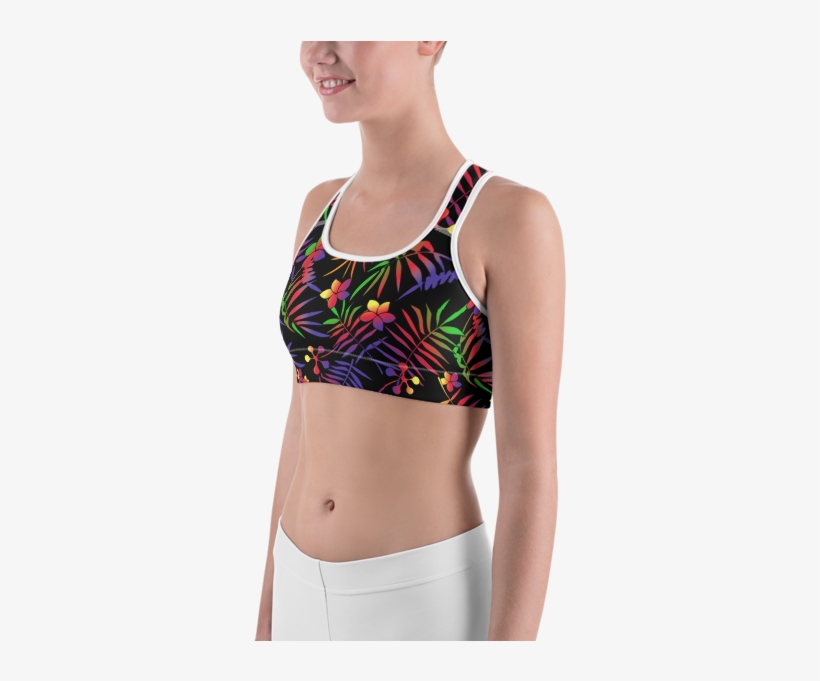 Leafy Sports Bra This Colorful Sports Bra Will Look - Bra, transparent png download