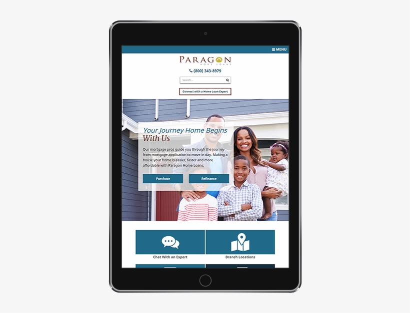 Mortgage Marketing Tablet Portrait Paragon Home Loans - Smartphone, transparent png download