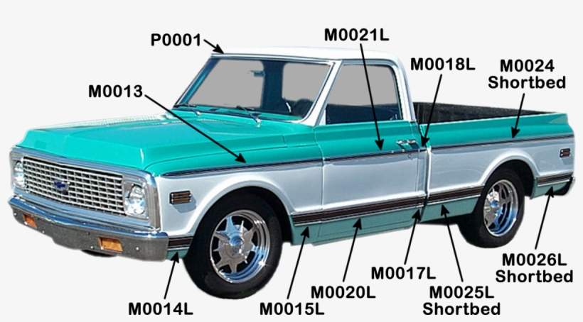 67-72 Trim Chevrolet, Chevy - Pickup Truck, transparent png download