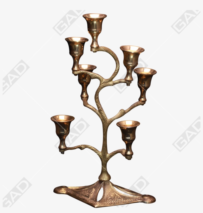 Candle Stand 7 Lights Tree Gold Polished - Brass, transparent png download