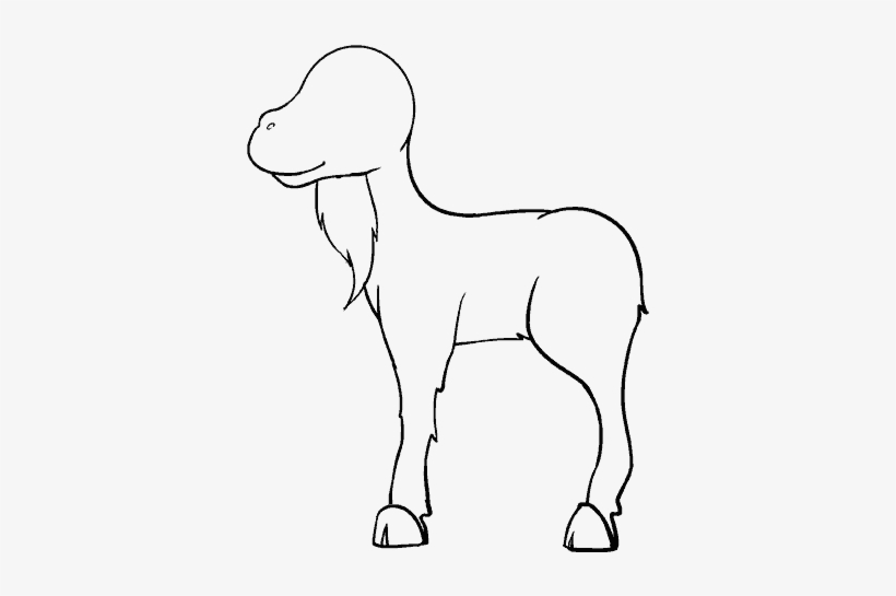 Simple Goat Drawing Clip Art Vector Online - Line Art, transparent png download
