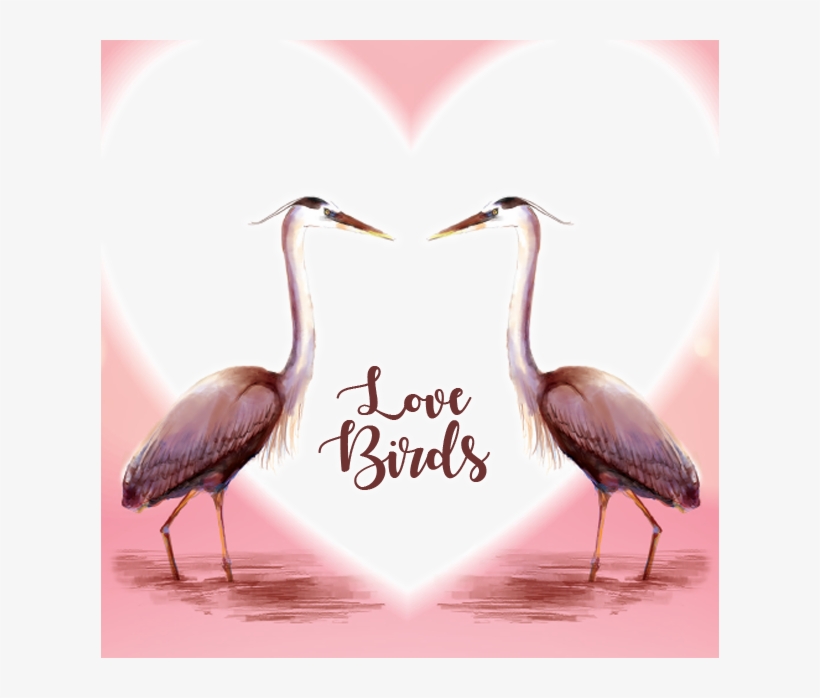 Love Birds - Great Blue Heron, transparent png download