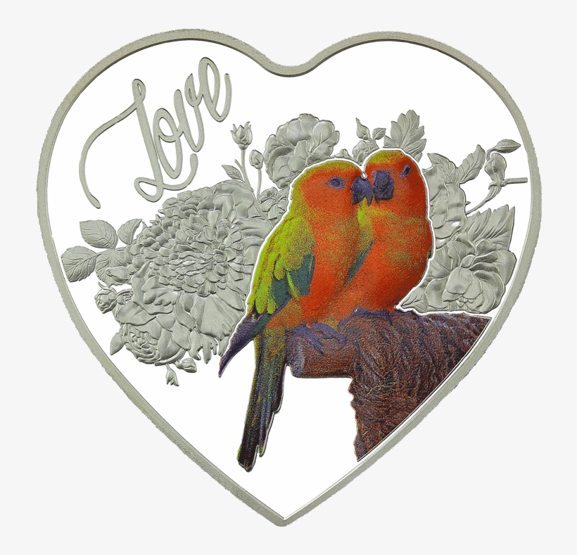 2018 Love Birds Heart Shaped Silver Tokelau Coins - Love Birds With Heart, transparent png download