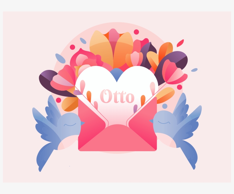 Love Birds Lovebirds Flowerpower Flowers Valentinesday - Illustration, transparent png download
