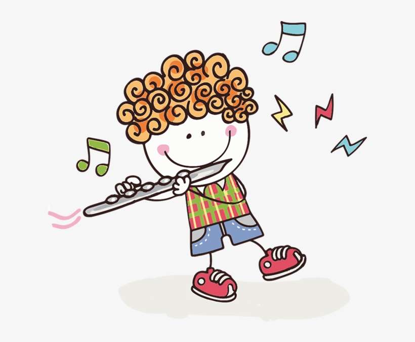 Clipart Piano Flute - Play The Flute Cartoon, transparent png download