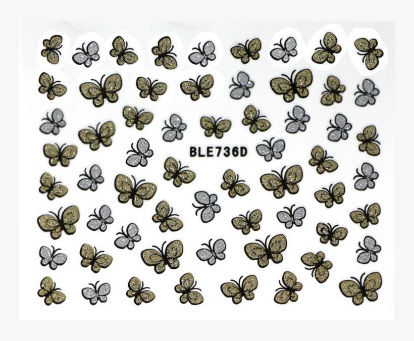 3d Nail Sticker Butterfly - Nail, transparent png download