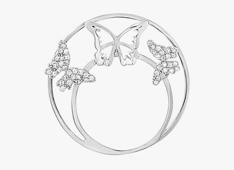 “3d Butterfly” Fantasy Insignia With Cz Stones 33mm - Pre-engagement Ring, transparent png download