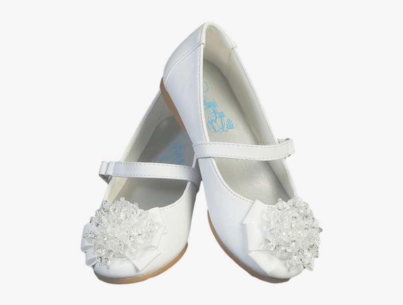 White Dress Shoes W Crystal Beads & Strap Baby Girls - Sandal, transparent png download
