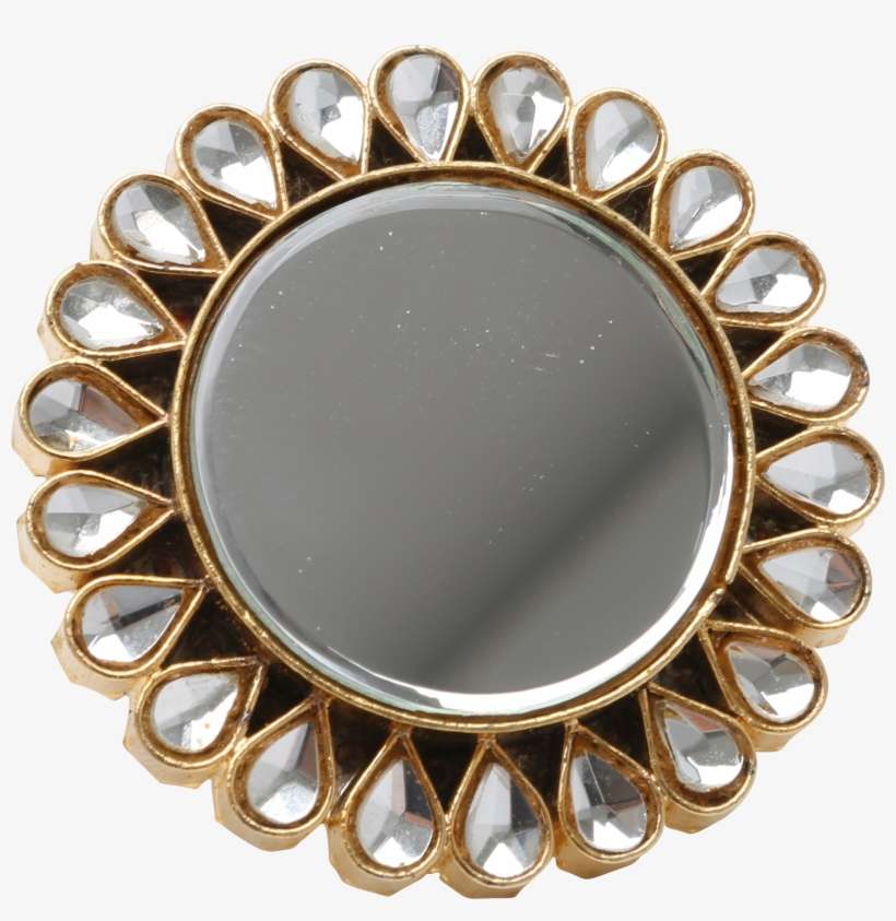 Kundan Mirror Ring - Crystal, transparent png download