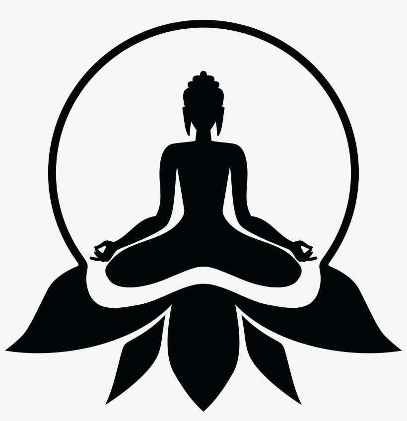 Picture Free Download Meditation Clipart Abstract - Lord Buddha Black And White, transparent png download