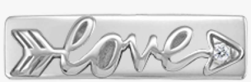 Link With Love Writing In Sterling Silver And Zirconia - Calligraphy, transparent png download