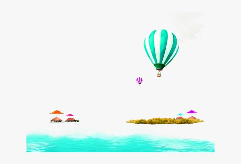 Hot Air Balloon Clipart Border - Balloon, transparent png download
