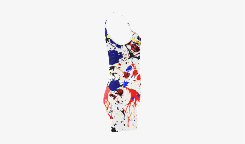 Blue & Red Paint Splatter Classic One Piece Swimwear - Angelinana Custom Blue & Red Paint Splatter Custom, transparent png download