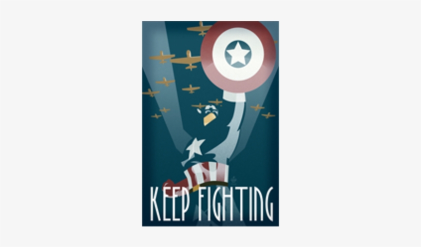 Popaganda Print - Captain America Keep Fighting, transparent png download