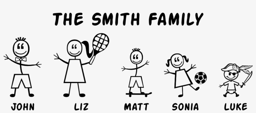 19 Stick Family Banner Library Stock Black And White - Custom Lacrosse Boy Family Sticker, transparent png download