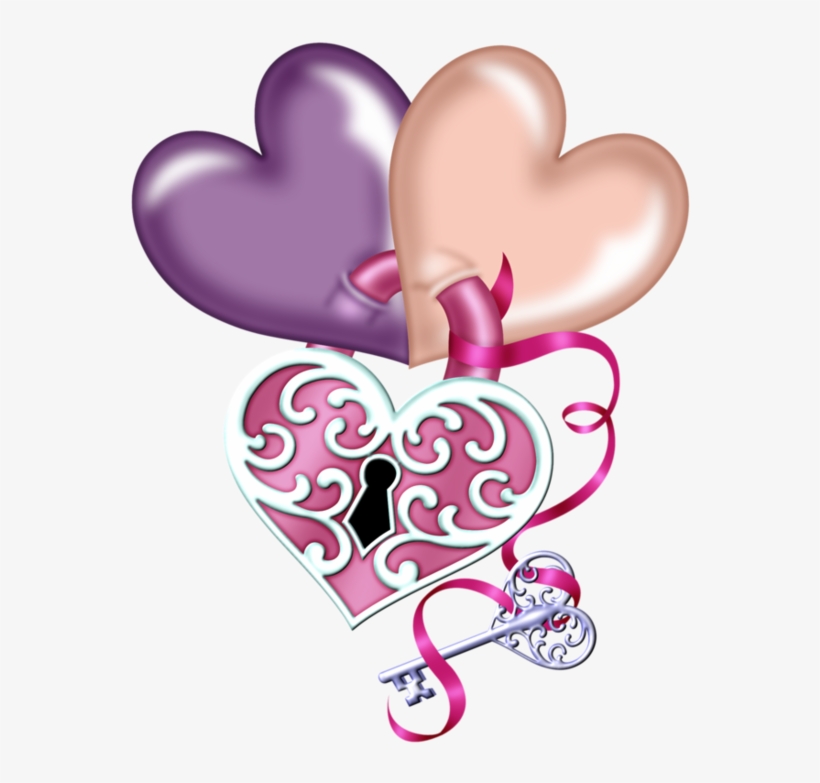 Rosa Ruszające Glitter Heart Serca Gify Rozowe Serduszko - Love Lock Cartoon, transparent png download