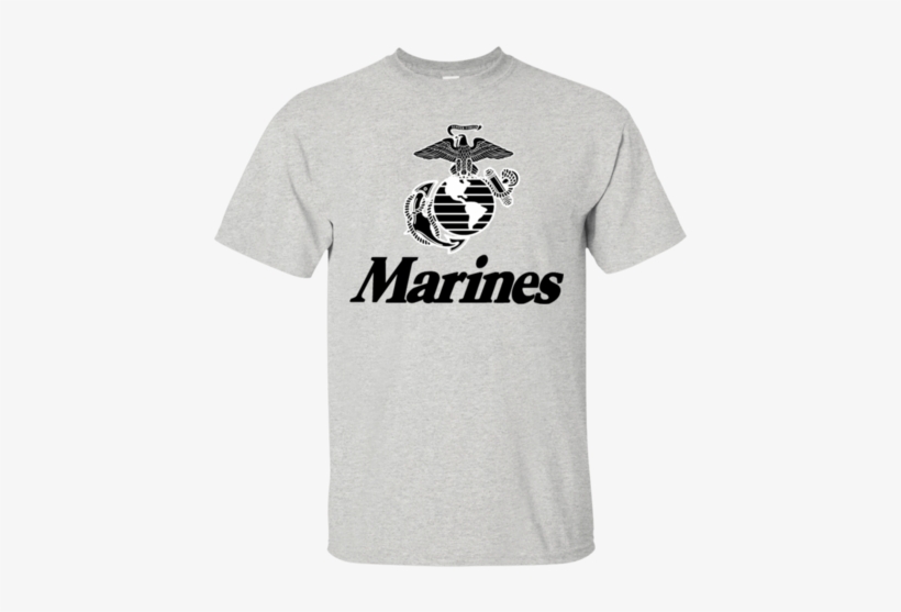 Marine Logo Ultra Cotton Shirt - Black And White Marine Corps, transparent png download