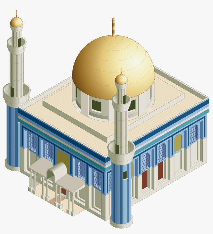 Image Free Clip Art Continental Transprent Png Free - Mosque Vector Isometric, transparent png download