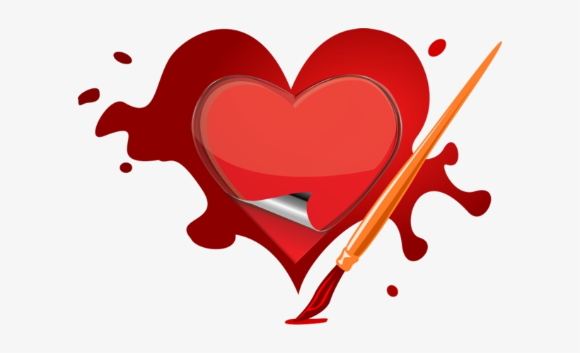 Coeur,tube,png - Valentines Paint Brush, transparent png download
