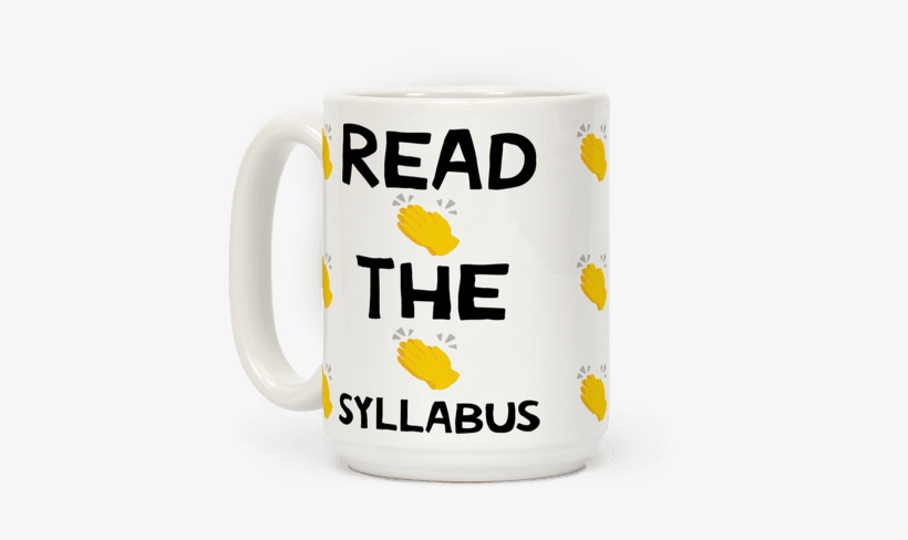 Read The Syllabus Clap Emoji Coffee Mug - Emoji Mug, transparent png download