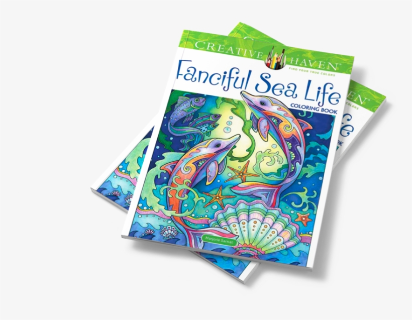 Two Covers Fanc Sea Life - Creative Haven Fanciful Sea Life Coloring Book, transparent png download