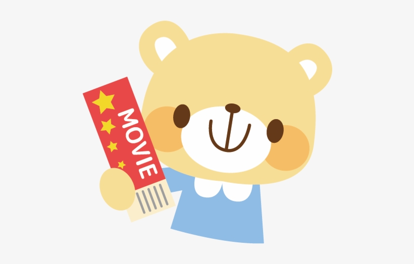 Cartoon Animation Illustration Bear Get Tickets - Transparent Cartoon Movie Tickets, transparent png download