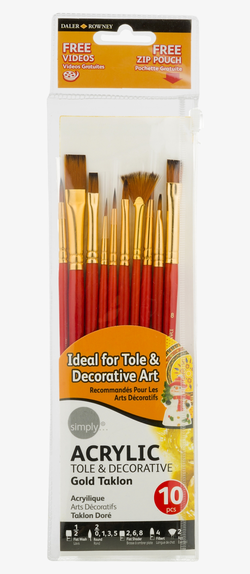 Rowney Simply Acrylic Tole & Decorative Gold Taklon - Paint Brush, transparent png download