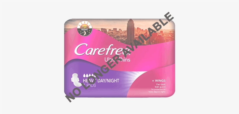 Ultra Thins Heavy Day Nights Not Available - Carefree Ultra Thins Pads Heavy Day/night, transparent png download