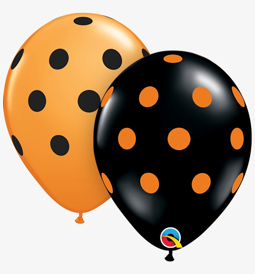 25 Qualatex 11" Helium/air Latex Balloons - Black Orange Balloons Png, transparent png download