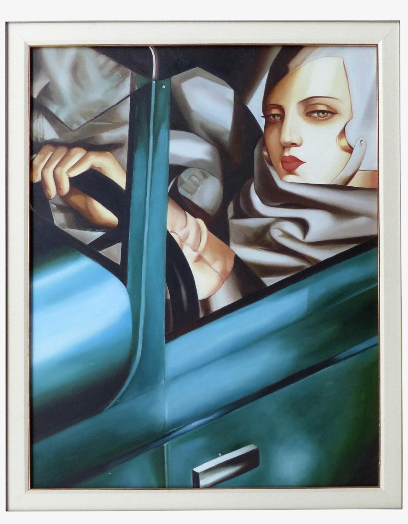 Giclee Self Portrait W/ Green Bugatti By Tamara De - Tamara De Lempicka, transparent png download