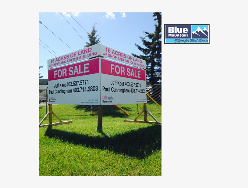 Commercial Business And Office For Sale Sign Installed - Commercial For Sale Sign, transparent png download
