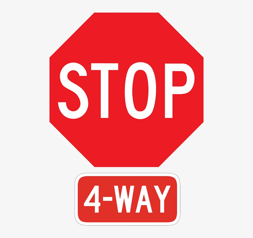 On One-way Streets And Roadways That You Are Not Allowed - Stop 4 Way All Way, transparent png download