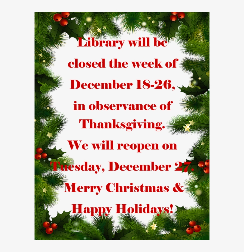 Closed For Christmas 2016 - Transparent Background Christmas Border, transparent png download
