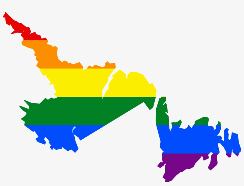 Lgbt Flag Map Of Newfoundland And Labrador - Newfoundland And Labrador Vector, transparent png download