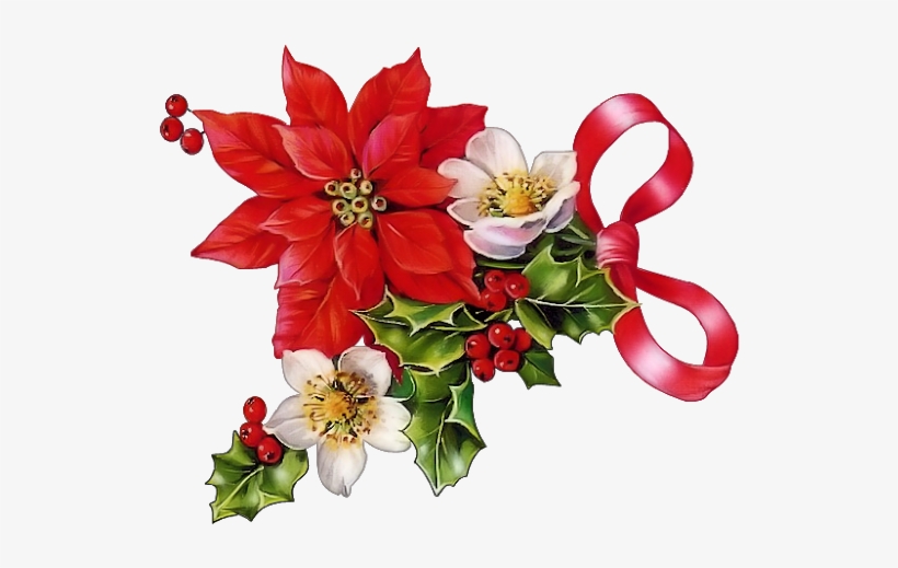 Victorian Die Cut - Clipart Christmas Poinsettia, transparent png download