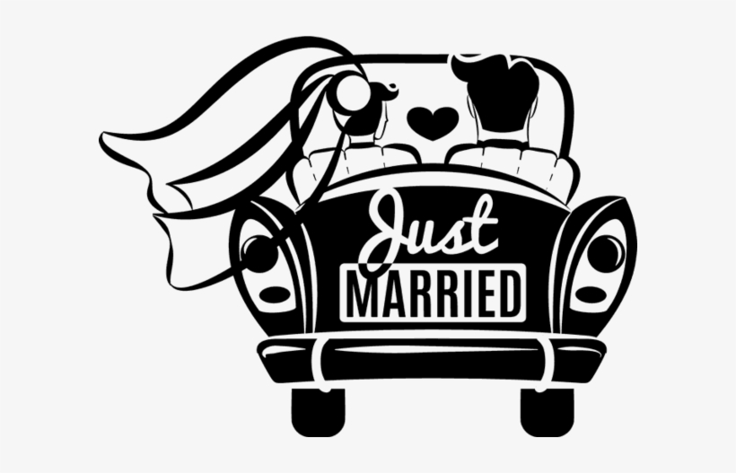 Banner Library Library Drawing At Getdrawings Com Free - Just Married Car Clipart, transparent png download