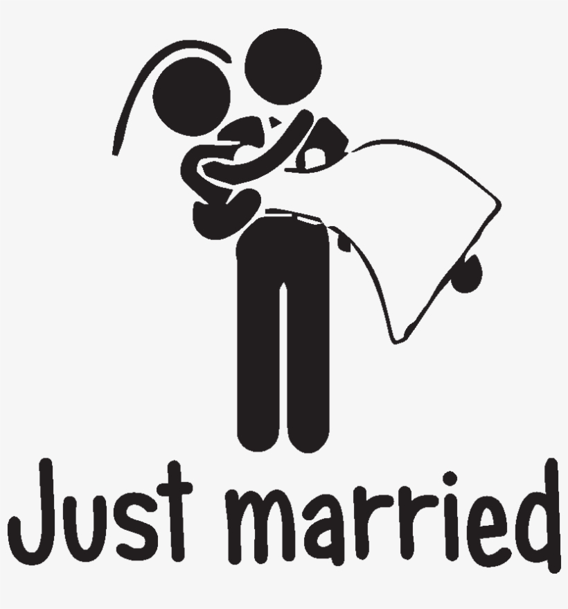 Sticker Just Married Pour Voiture Ambiance Sticker - God And Best Friends Shower Curtain, transparent png download