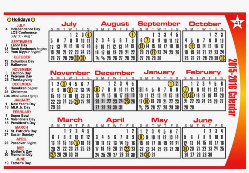 2015-2016 Live On Stage Calendar - Number, transparent png download