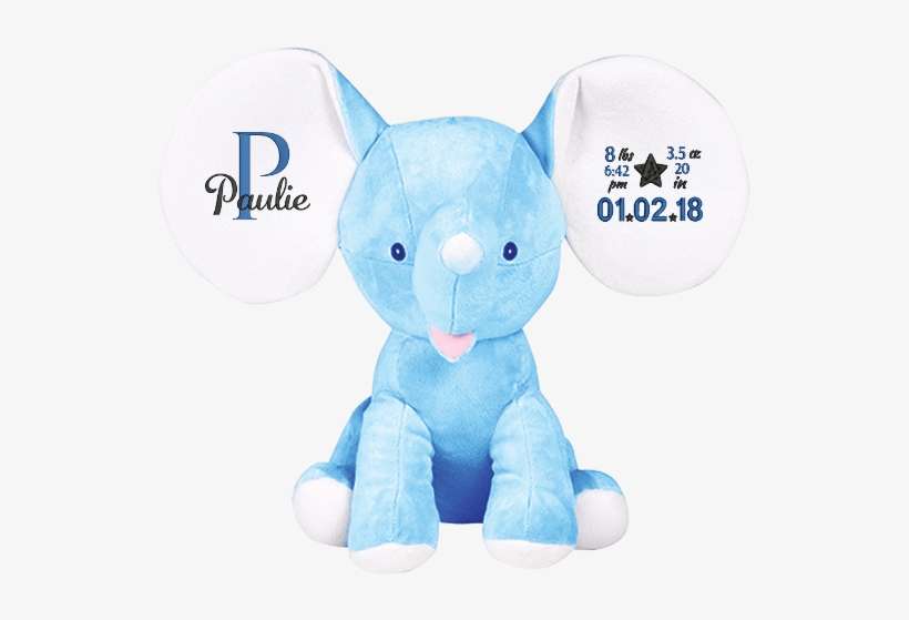 Personalized Cubbies Blue Dumble Elephant - Stuffed Toy, transparent png download