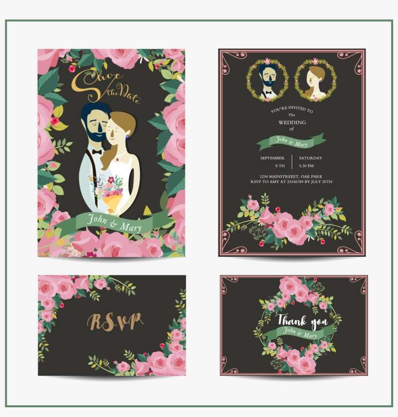 Groom Vector Wedding Card Design Bride - Picture Frame, transparent png download