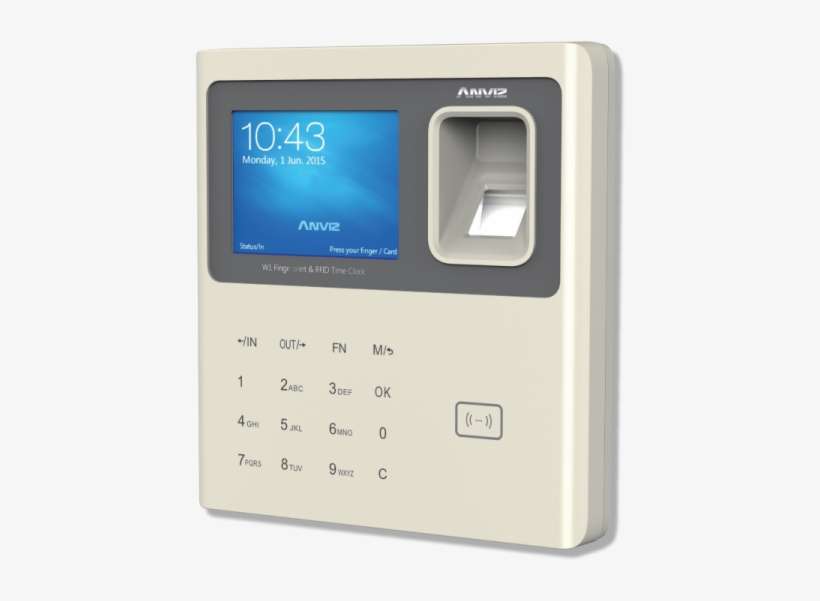 Color Screen Fingerprint & Rfid Time Attendance Price - Anviz W1, transparent png download