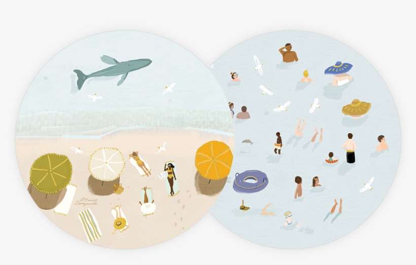 Beach People Coaster Set - Illustration, transparent png download