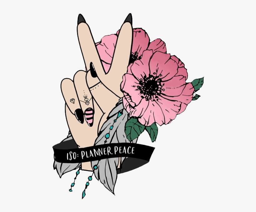 Peace Foxy Fix, Peace Fingers, Printable Planner, Planner - Rose, transparent png download