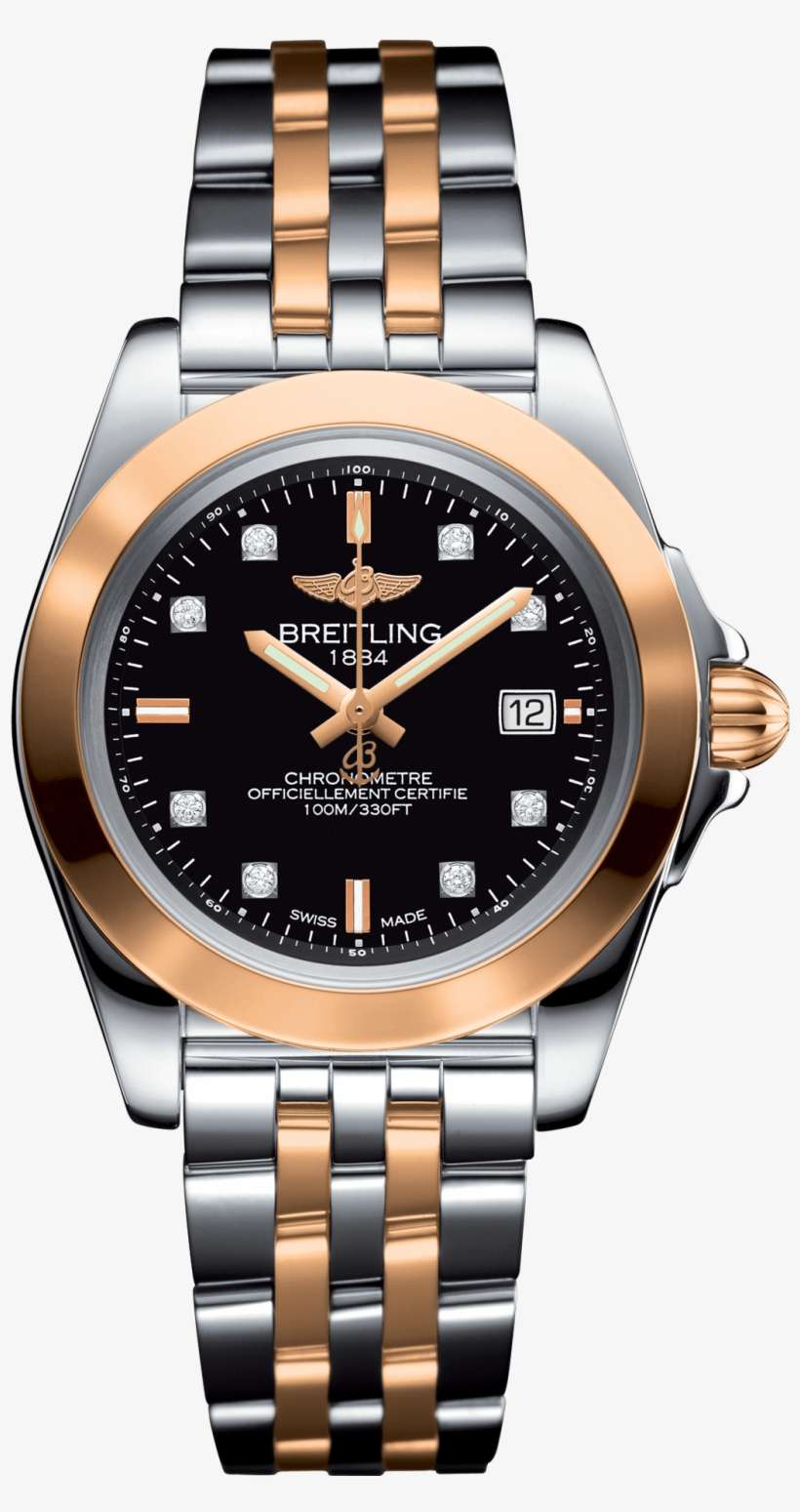 Galactic 32 Sleek Edition Steel & Rose Gold - Breitling Galactic 32 Sleek Edition, transparent png download