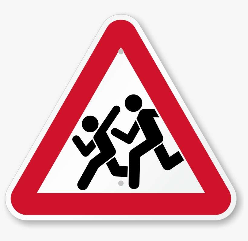 Wach For Chiildren Pedestrian Road Traffic Triangular - Road Signs Near Schools, transparent png download
