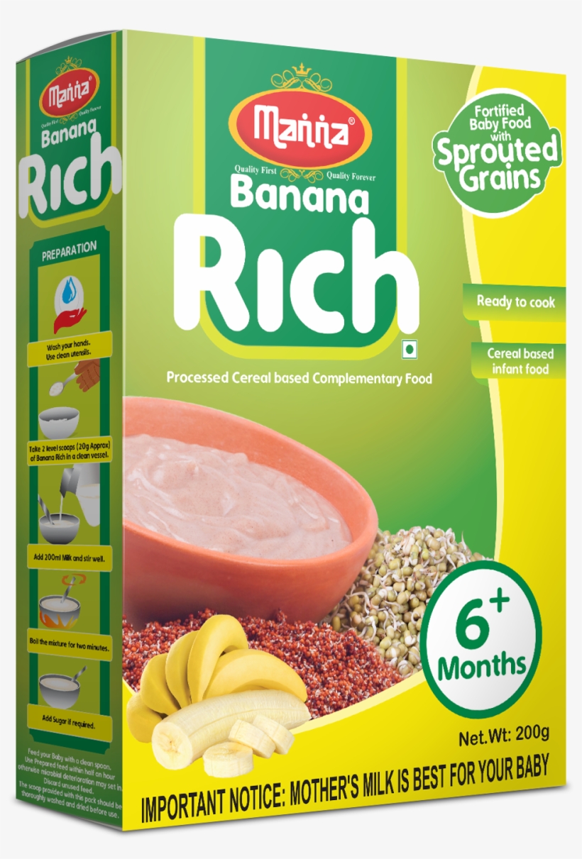 Banana Rich - Manna Baby Food Products, transparent png download