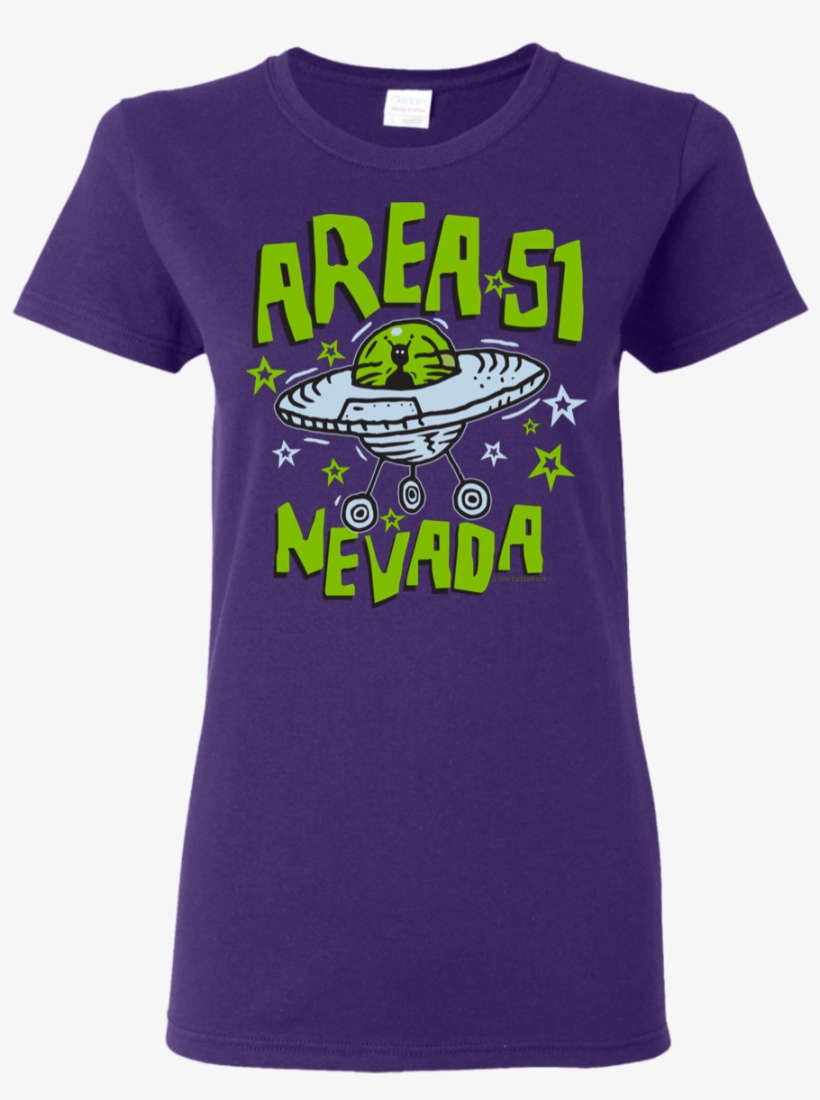 Area 51 Flying Saucer Alien Ladies Ufo T-shirt - Shirt, transparent png download