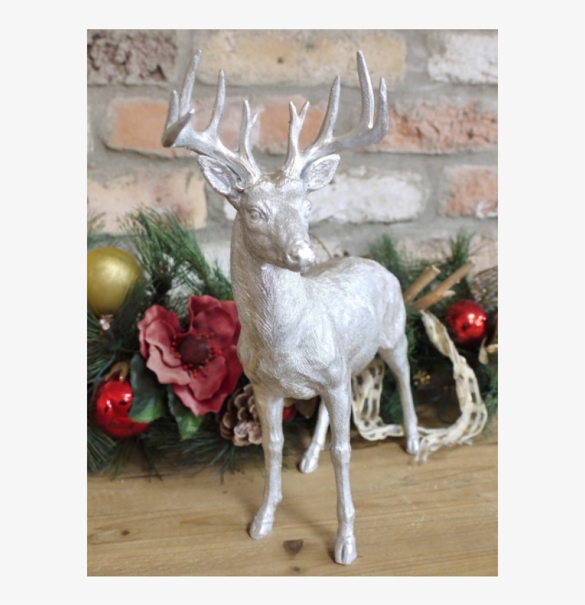 Stunning Silver Stag Deer Reindeer Antlers Ornament - Elk, transparent png download